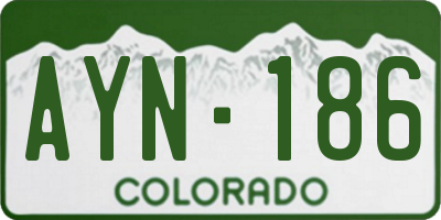 CO license plate AYN186