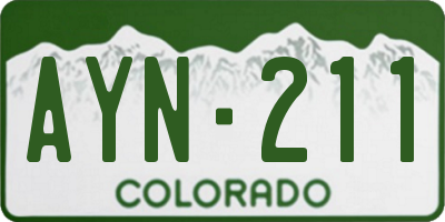 CO license plate AYN211
