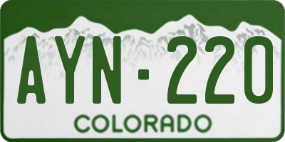 CO license plate AYN220