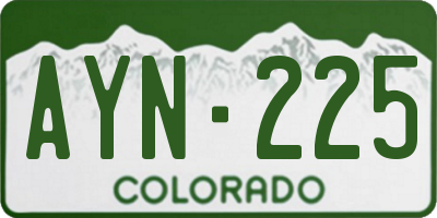 CO license plate AYN225