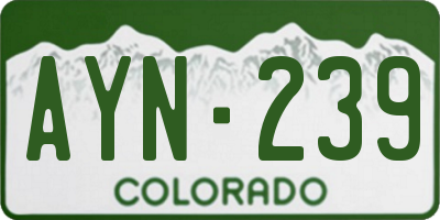 CO license plate AYN239