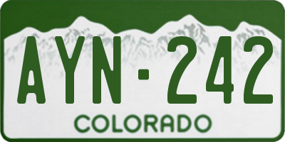 CO license plate AYN242