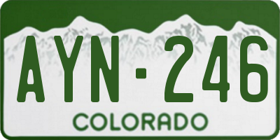 CO license plate AYN246