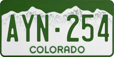 CO license plate AYN254