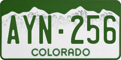 CO license plate AYN256