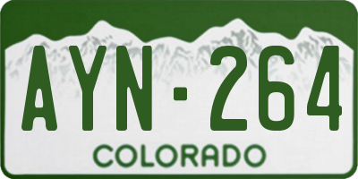 CO license plate AYN264