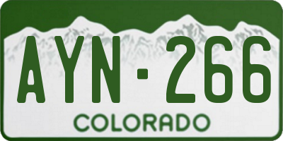 CO license plate AYN266