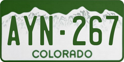 CO license plate AYN267
