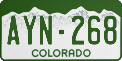 CO license plate AYN268