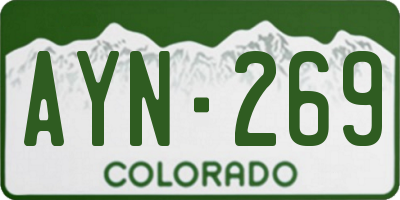 CO license plate AYN269