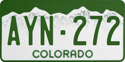 CO license plate AYN272