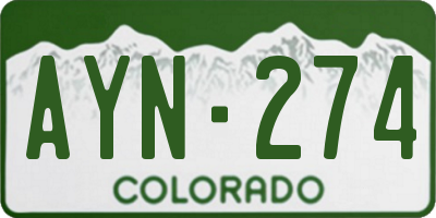 CO license plate AYN274