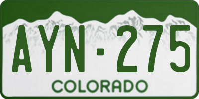 CO license plate AYN275