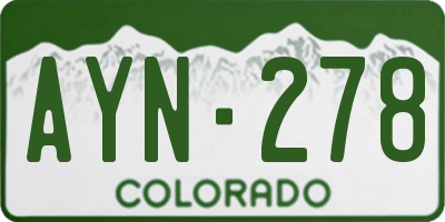 CO license plate AYN278