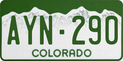 CO license plate AYN290