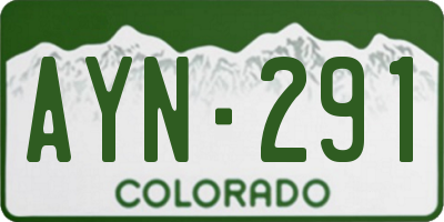 CO license plate AYN291