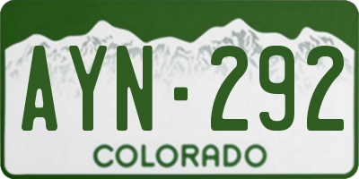 CO license plate AYN292