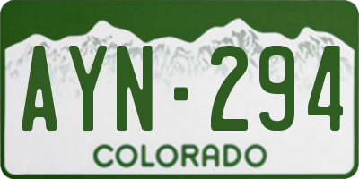 CO license plate AYN294