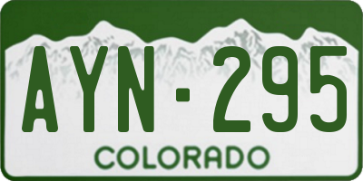 CO license plate AYN295