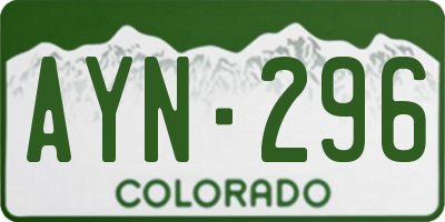 CO license plate AYN296