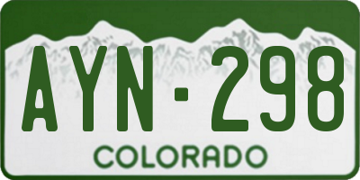 CO license plate AYN298