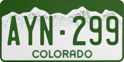 CO license plate AYN299