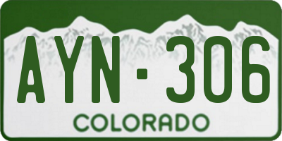 CO license plate AYN306