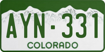 CO license plate AYN331