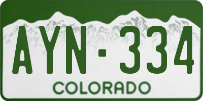 CO license plate AYN334