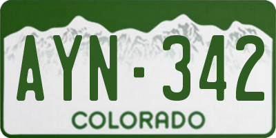 CO license plate AYN342