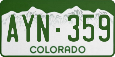 CO license plate AYN359