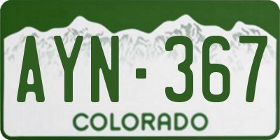 CO license plate AYN367