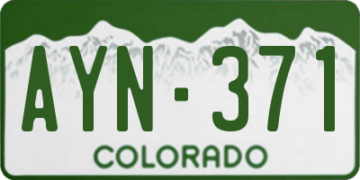 CO license plate AYN371