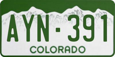 CO license plate AYN391