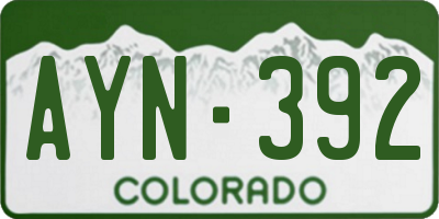 CO license plate AYN392