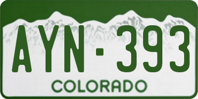 CO license plate AYN393
