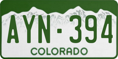 CO license plate AYN394