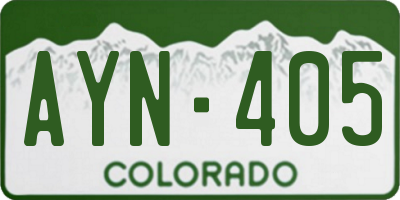 CO license plate AYN405