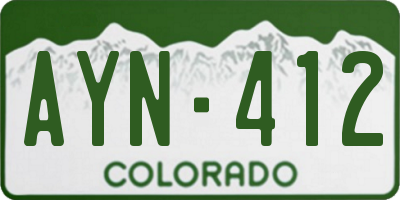 CO license plate AYN412