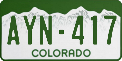 CO license plate AYN417