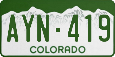 CO license plate AYN419