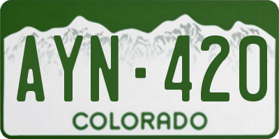 CO license plate AYN420