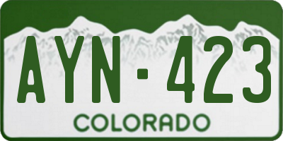 CO license plate AYN423