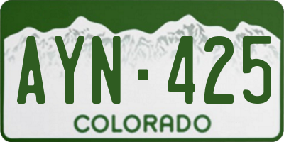 CO license plate AYN425