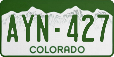 CO license plate AYN427