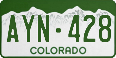 CO license plate AYN428