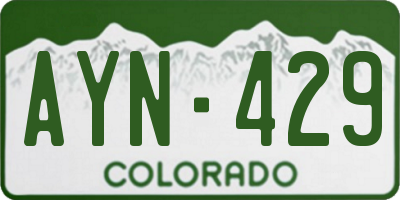 CO license plate AYN429