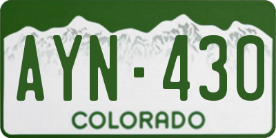 CO license plate AYN430