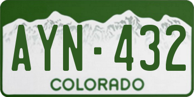 CO license plate AYN432