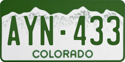 CO license plate AYN433